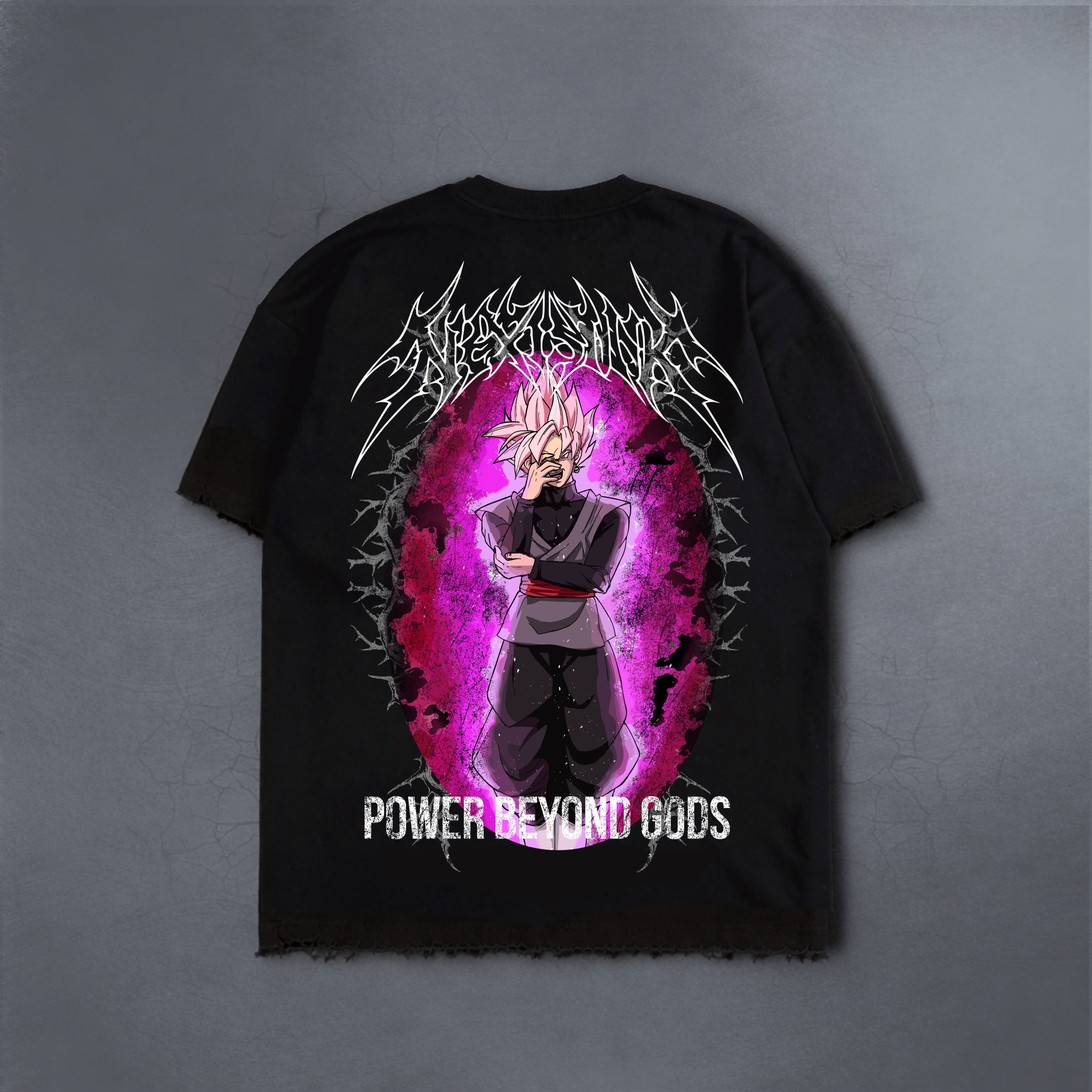 BEYOND GODS BLACK DISTRESSED TEE