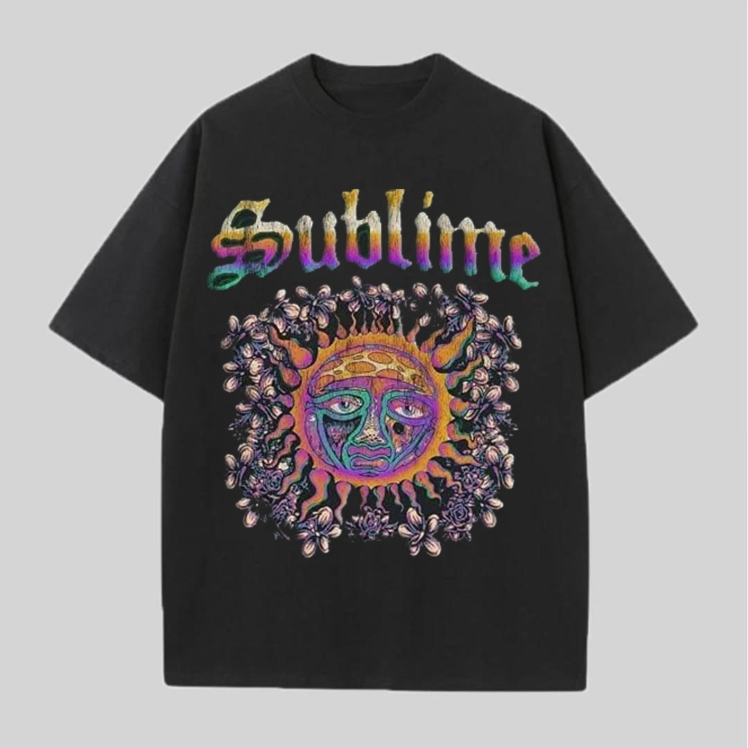 Sublime Rainbow Floral Sun Vintage Tee