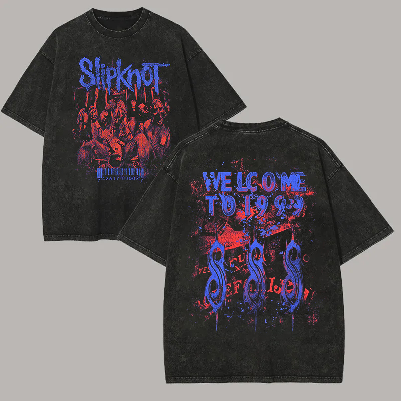 Vintage Faded Band Photo Welcome To 1999 Oversized Metal Tee