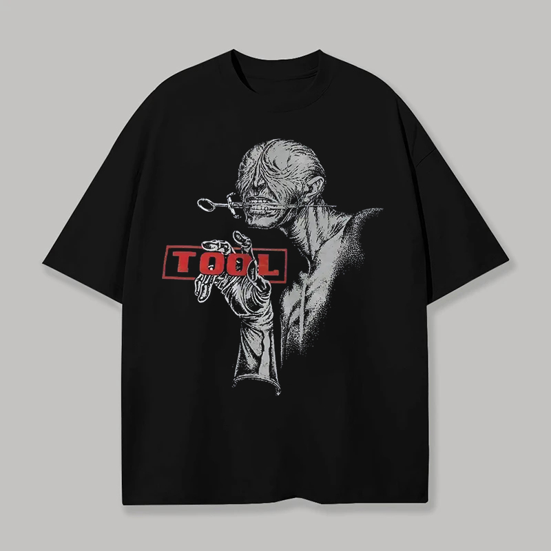 Vintage Needle Face Tool Graphic Black Tee