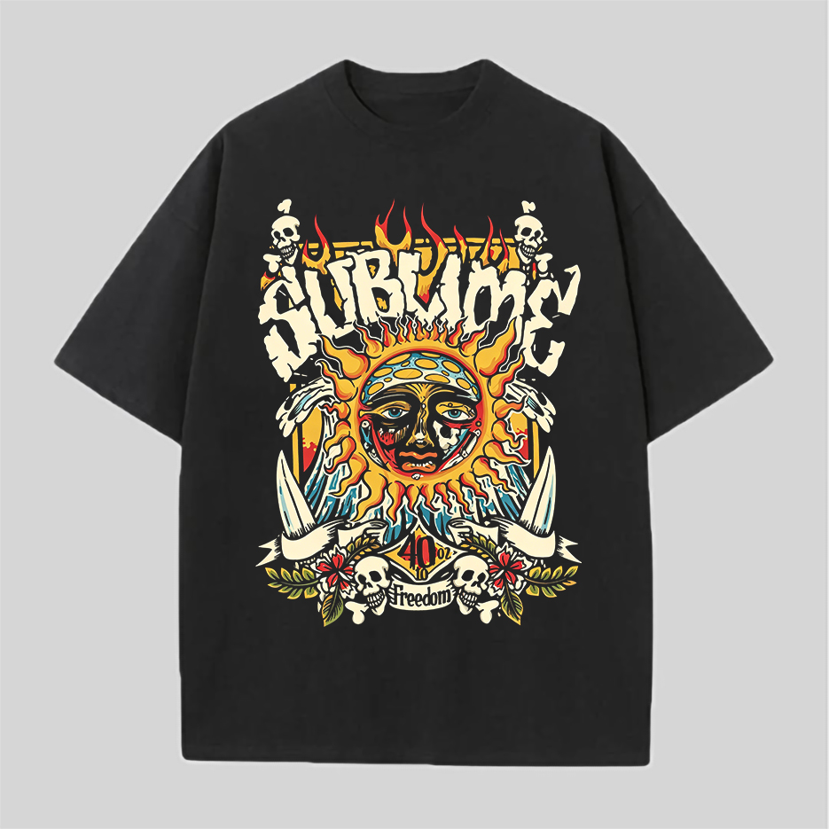[Copy]Colorful Traditional Koi Oversized Reggae Rock Tee