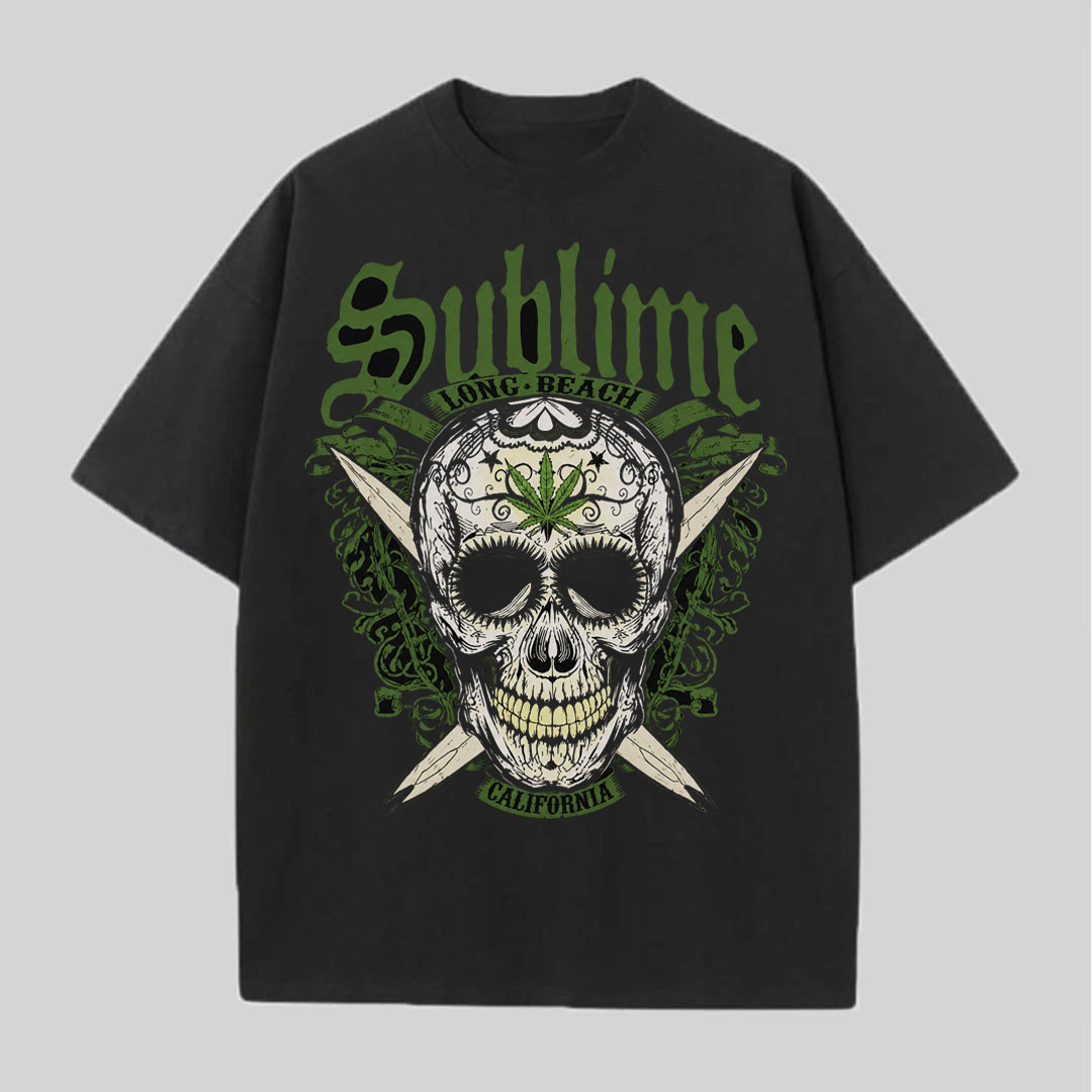 Sublime Long Beach Skull Graphic Tee