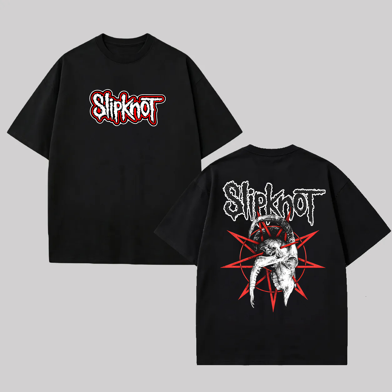 Slipknot Goat Skull Pentagram Double Sided Tee