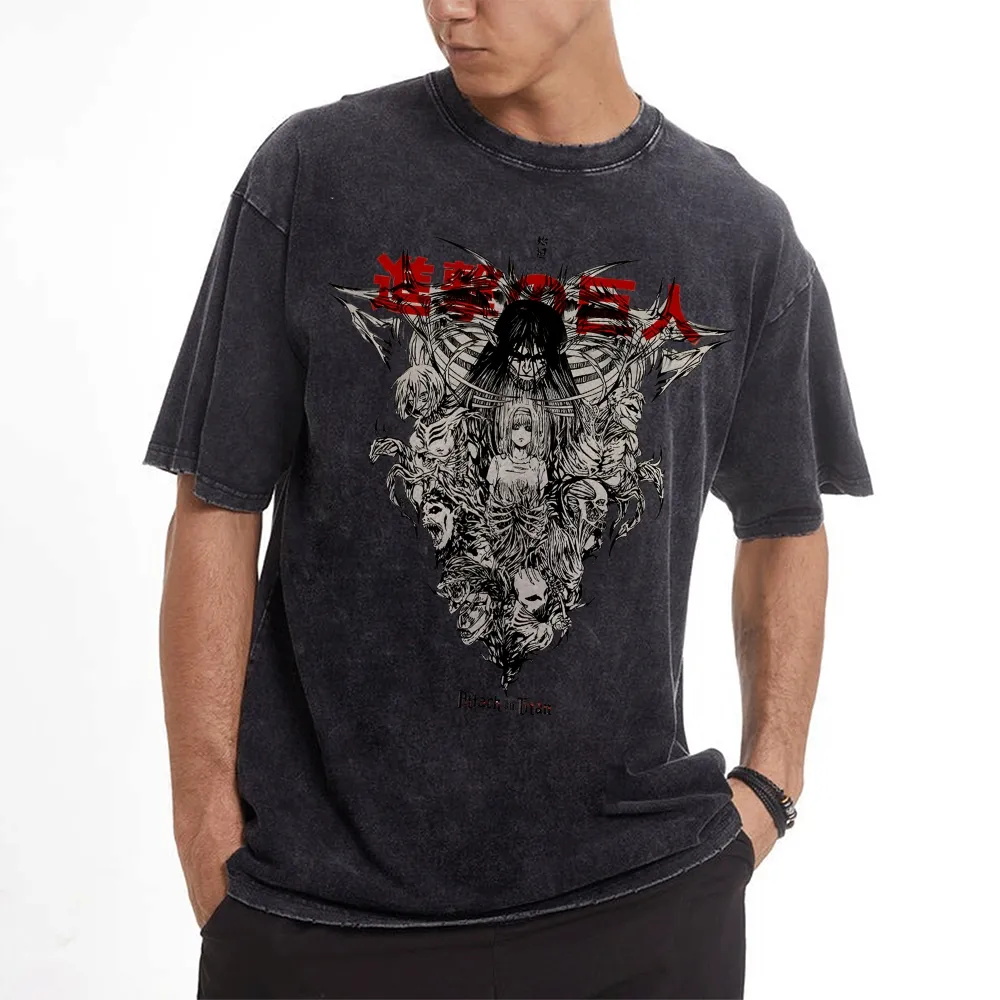 Attack On Titan Nine Titans Vintage Washed T-Shirt