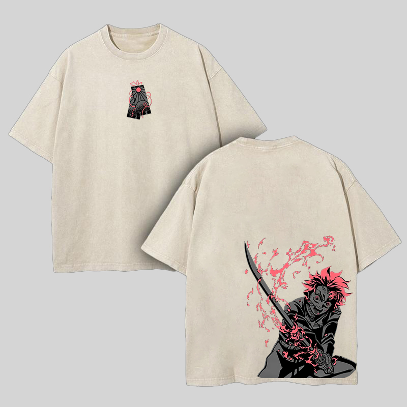 Demon Slayer Evil Tanjiro Vintage Washed Tee