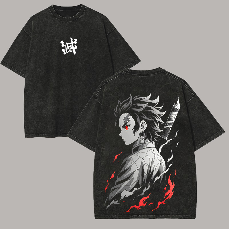 Demon Slayer Tanjiro Vintage Washed Tee