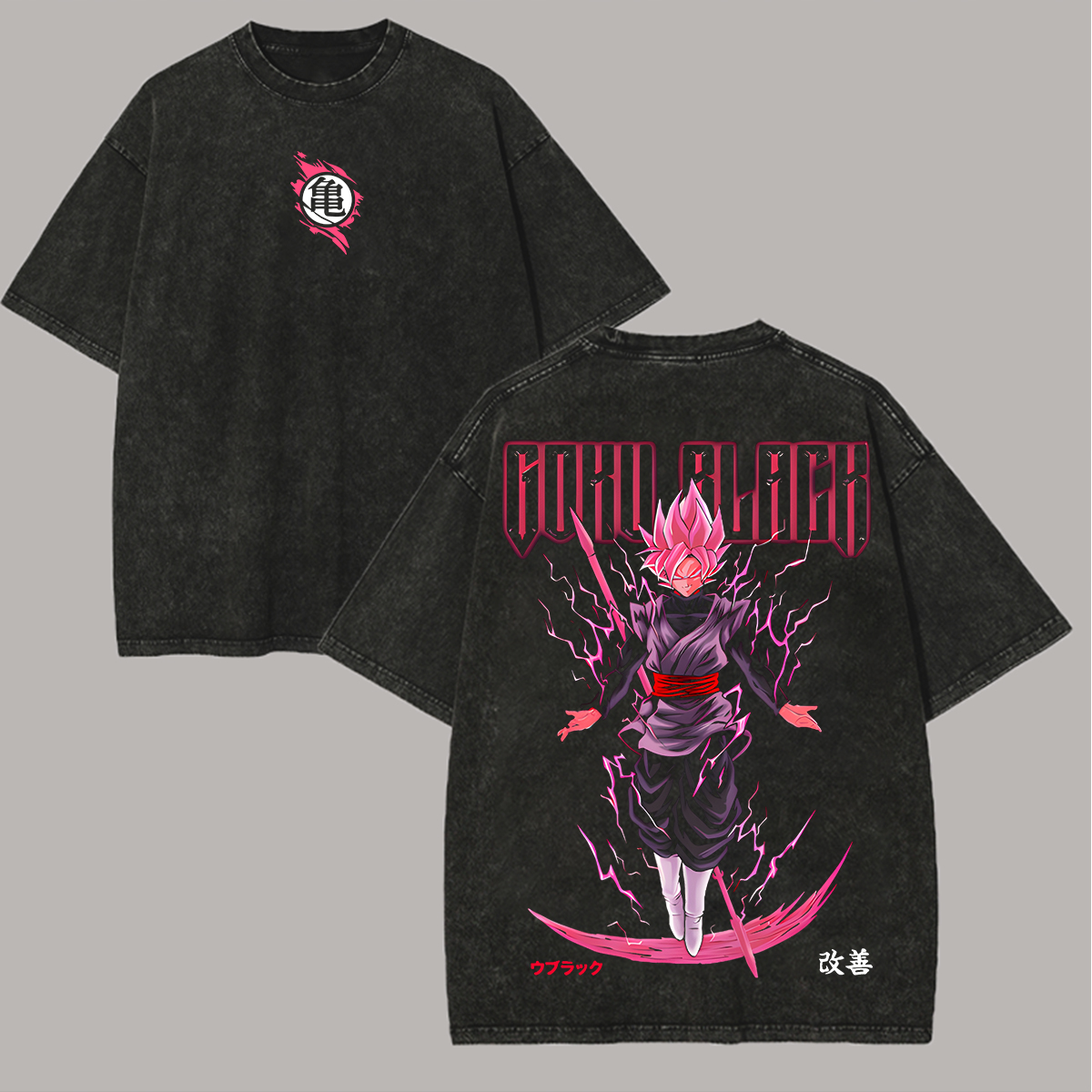 Dragon Ball Super Super Saiyan Rosé Goku Black Oversized Washed Tee