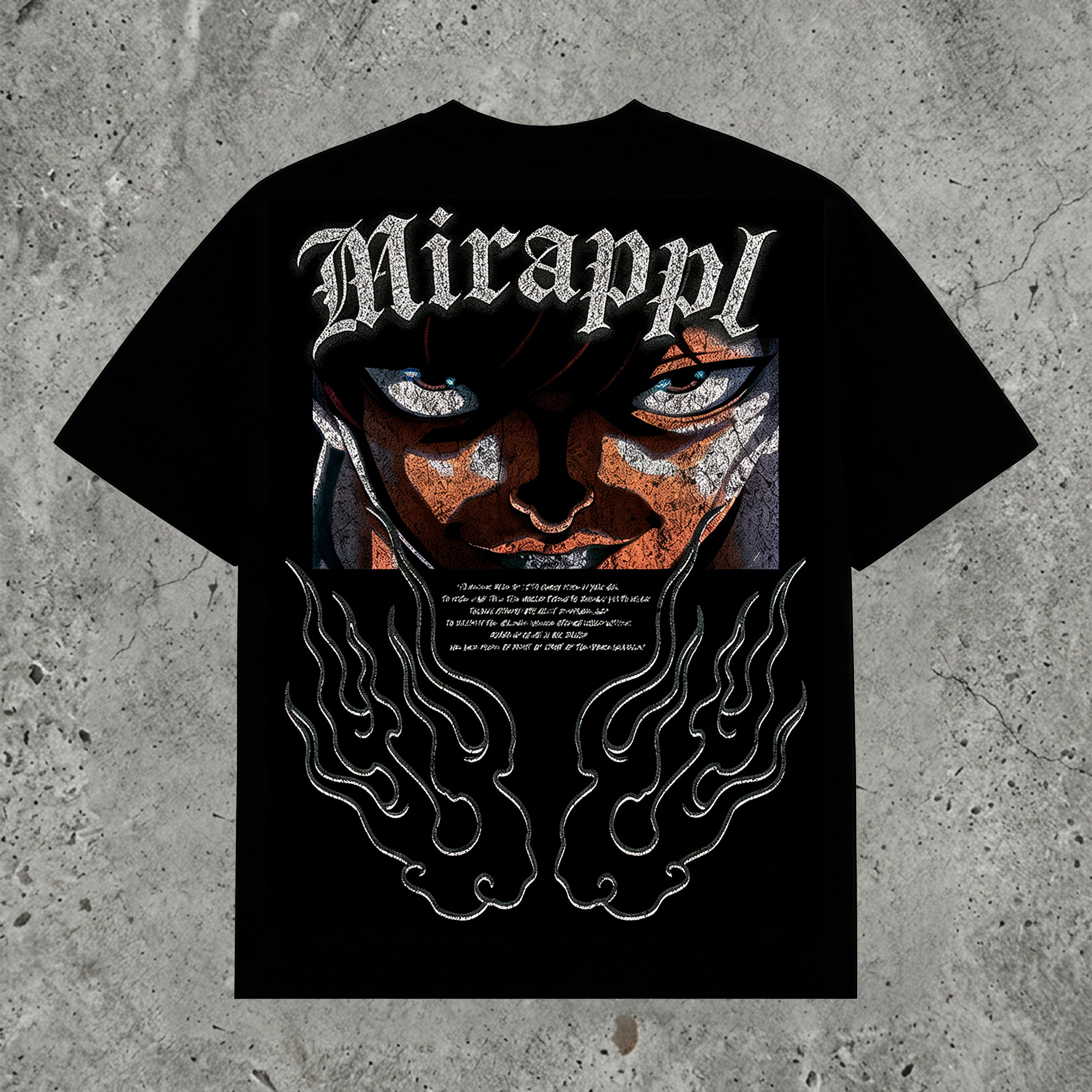 [Copy]Brutal Strength Fighter Manga Back Print Pure Cotton Washed Oversized Tee