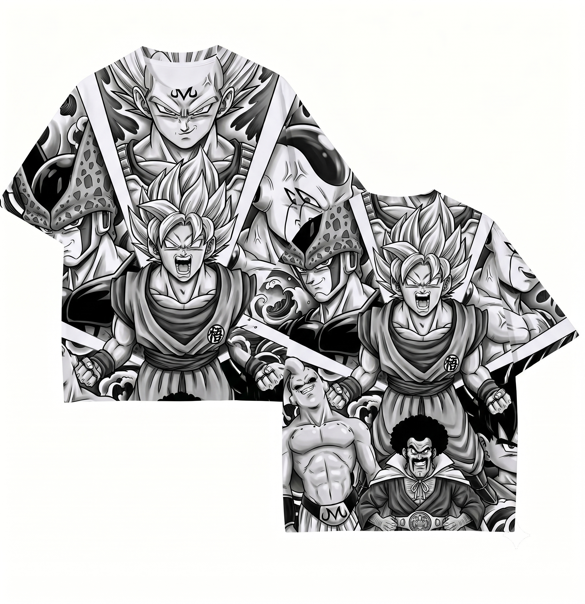 Dragon Ball Z Black & White Tattoo Art Oversized Tee