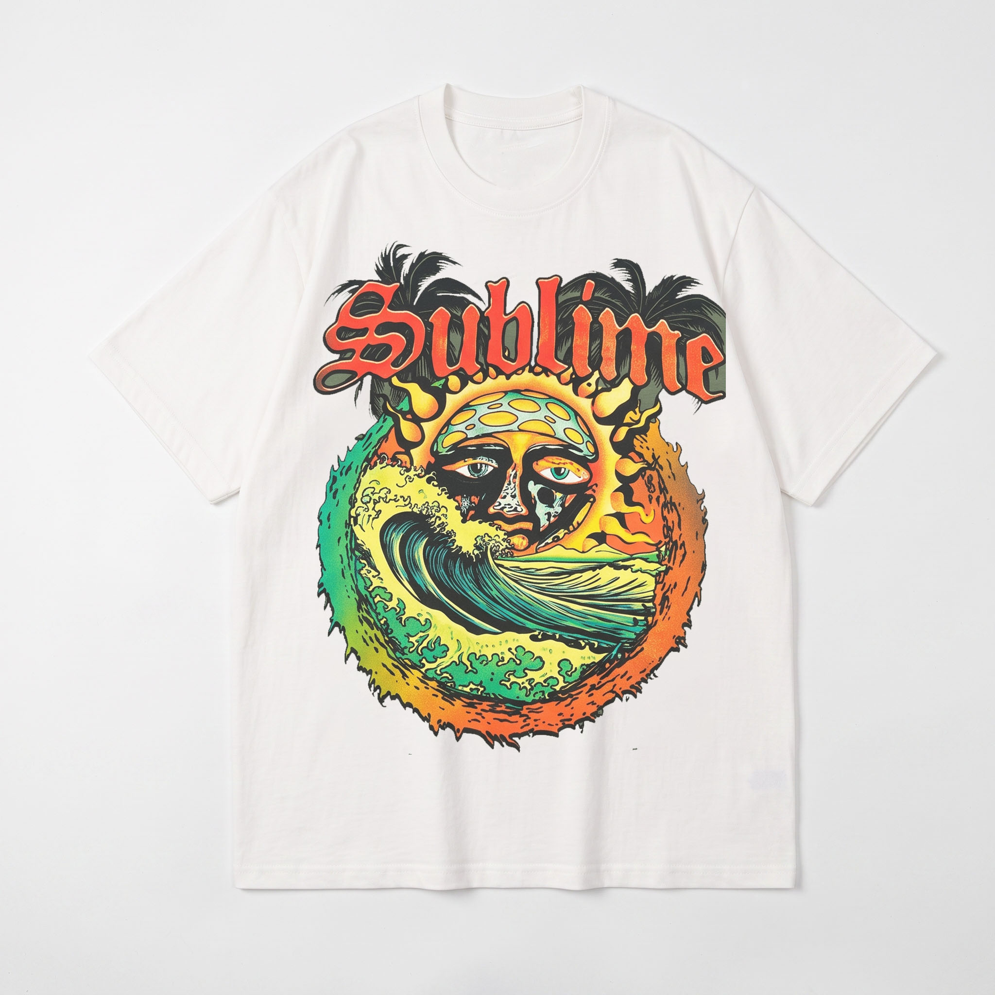 Sublime Beach Sun Wave White T-Shirt