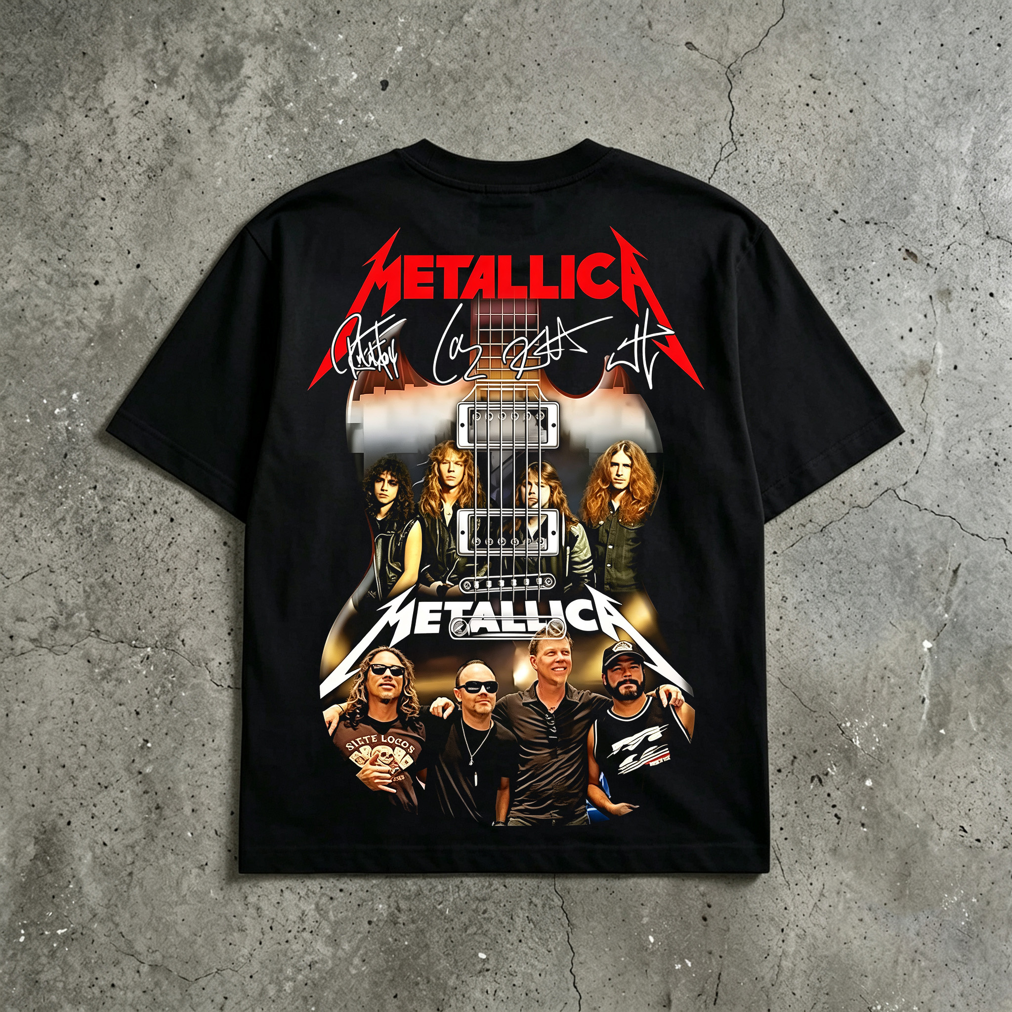 Metallica Band Portrait Signature Guitar Tee