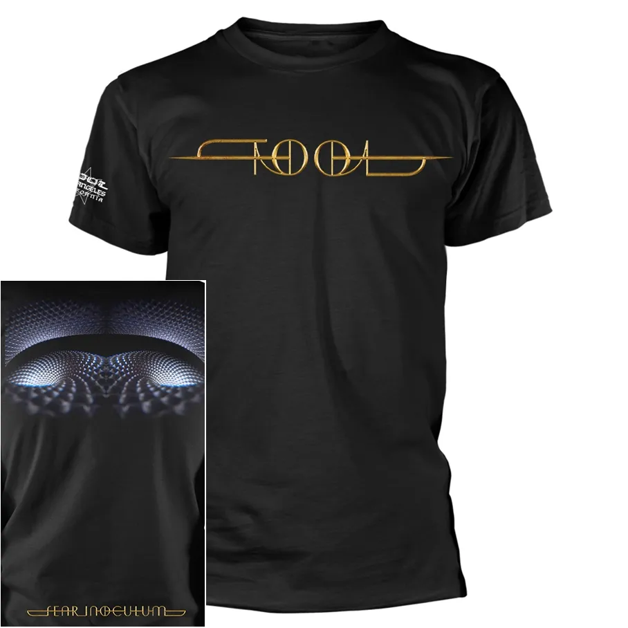 Metallic Gold Logo Trippy Tunnel Oversized Rock Tee