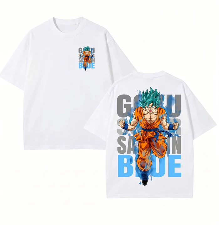 Dragon Ball Goku SSB Energy Burst Graphic White Tee