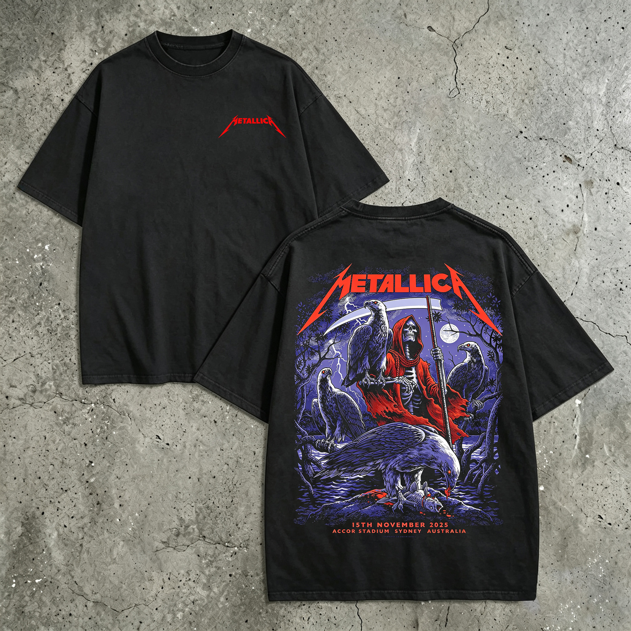 Metallica Sydney Tour Reaper Eagle Graphic Tee