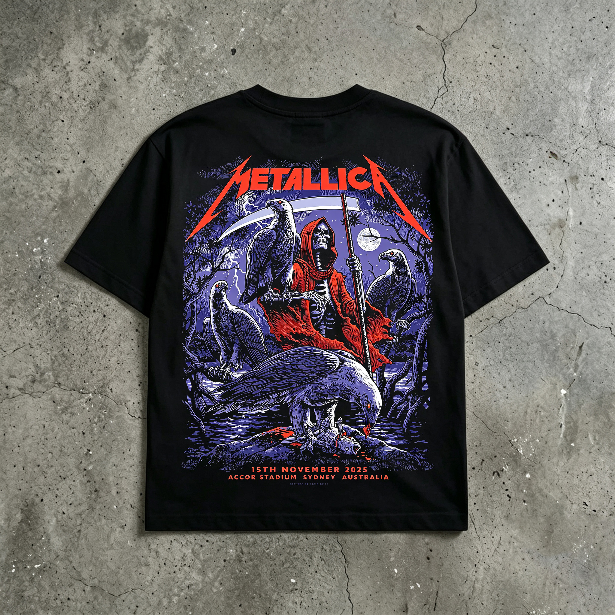 Metallica Sydney Tour Reaper Eagle Graphic Tee