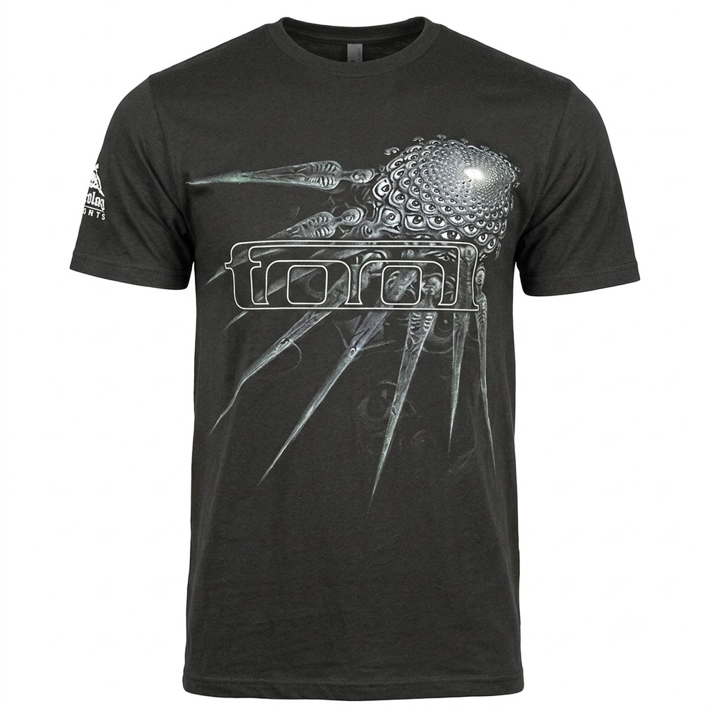 Transparent Biomechanical Hand Tool Print Black Tee