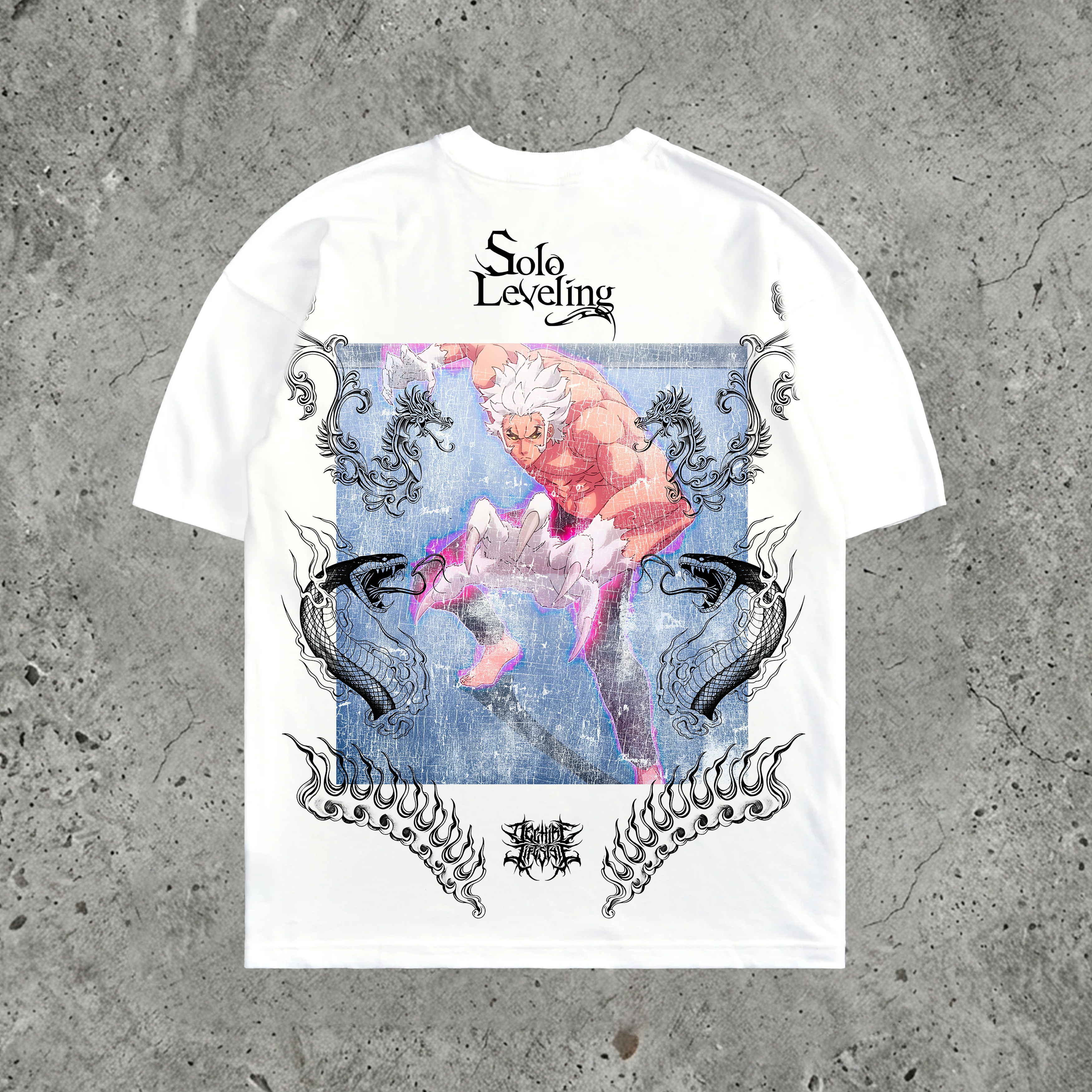 Brutal Strength Fighter Manga Back Print Pure Cotton  Oversized Tee