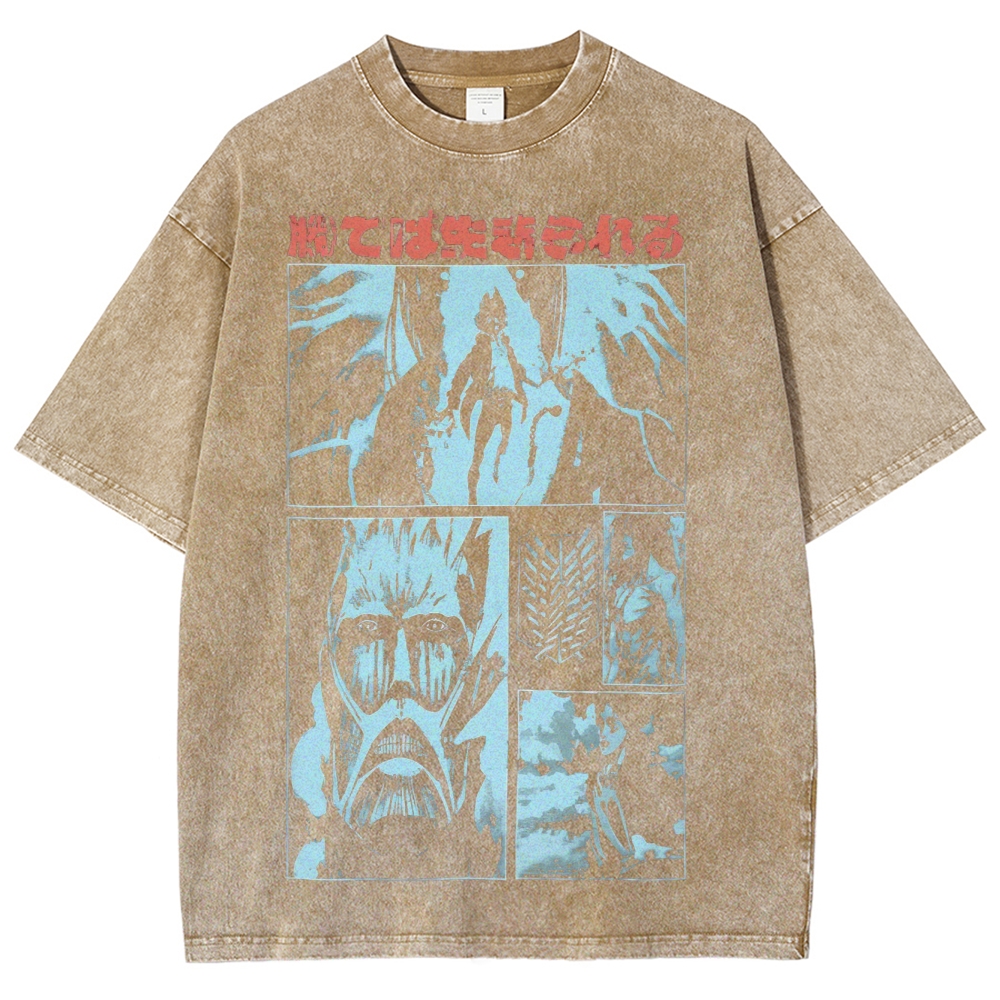 Attack On Titan Eren Yeager Vintage Washed Tee