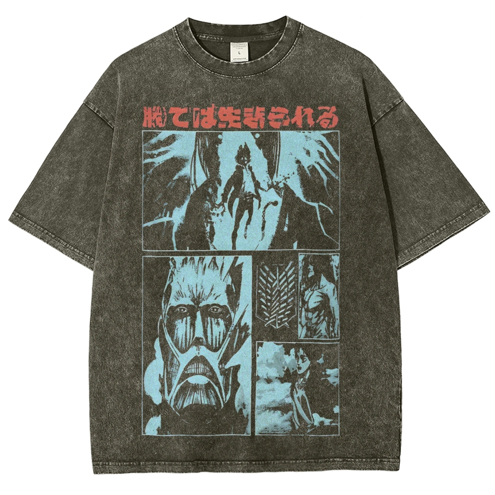 Attack On Titan Eren Yeager Vintage Washed Tee