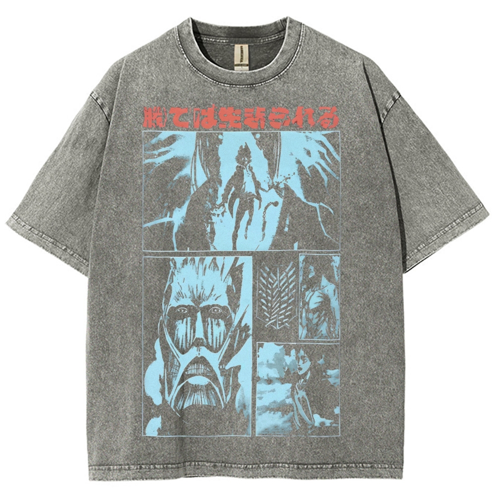 Attack On Titan Eren Yeager Vintage Washed Tee