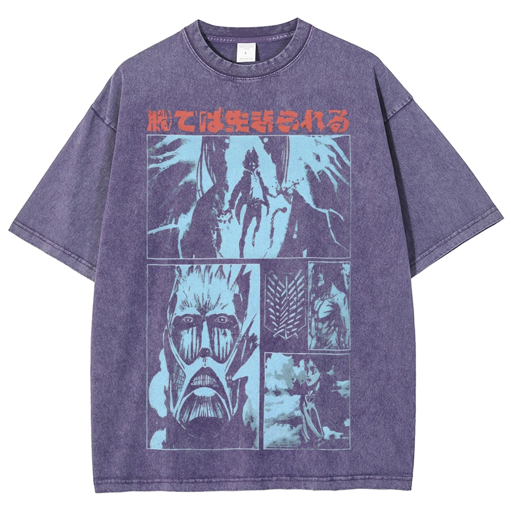 Attack On Titan Eren Yeager Vintage Washed Tee