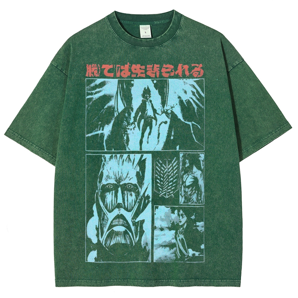 Attack On Titan Eren Yeager Vintage Washed Tee
