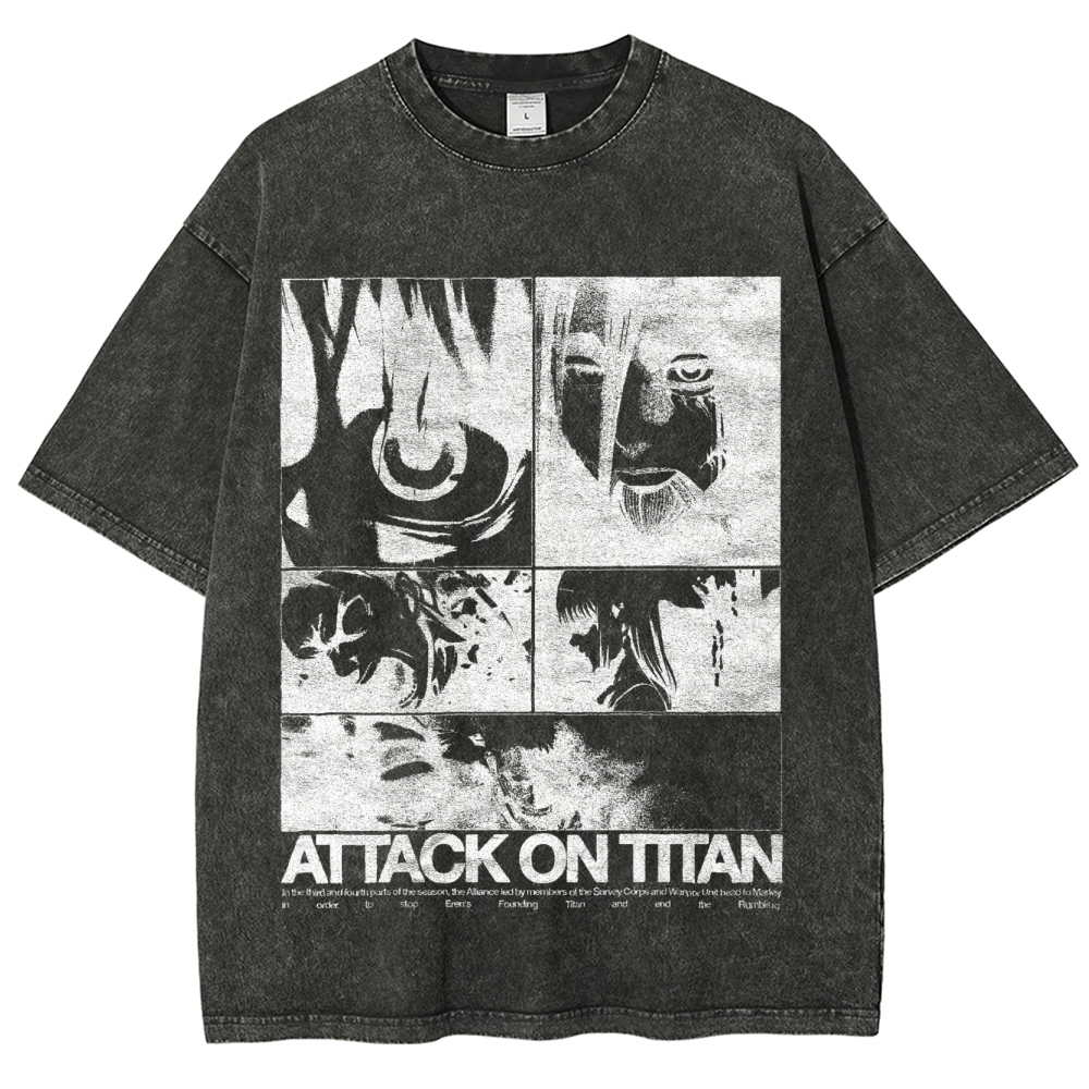 Attack On Titan Eren Yeager Vintage Washed Tee