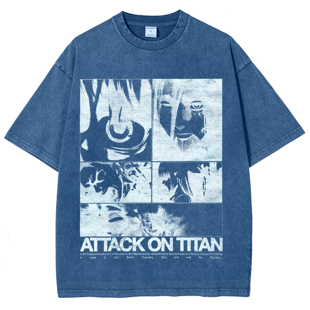 Attack On Titan Eren Yeager Vintage Washed Tee