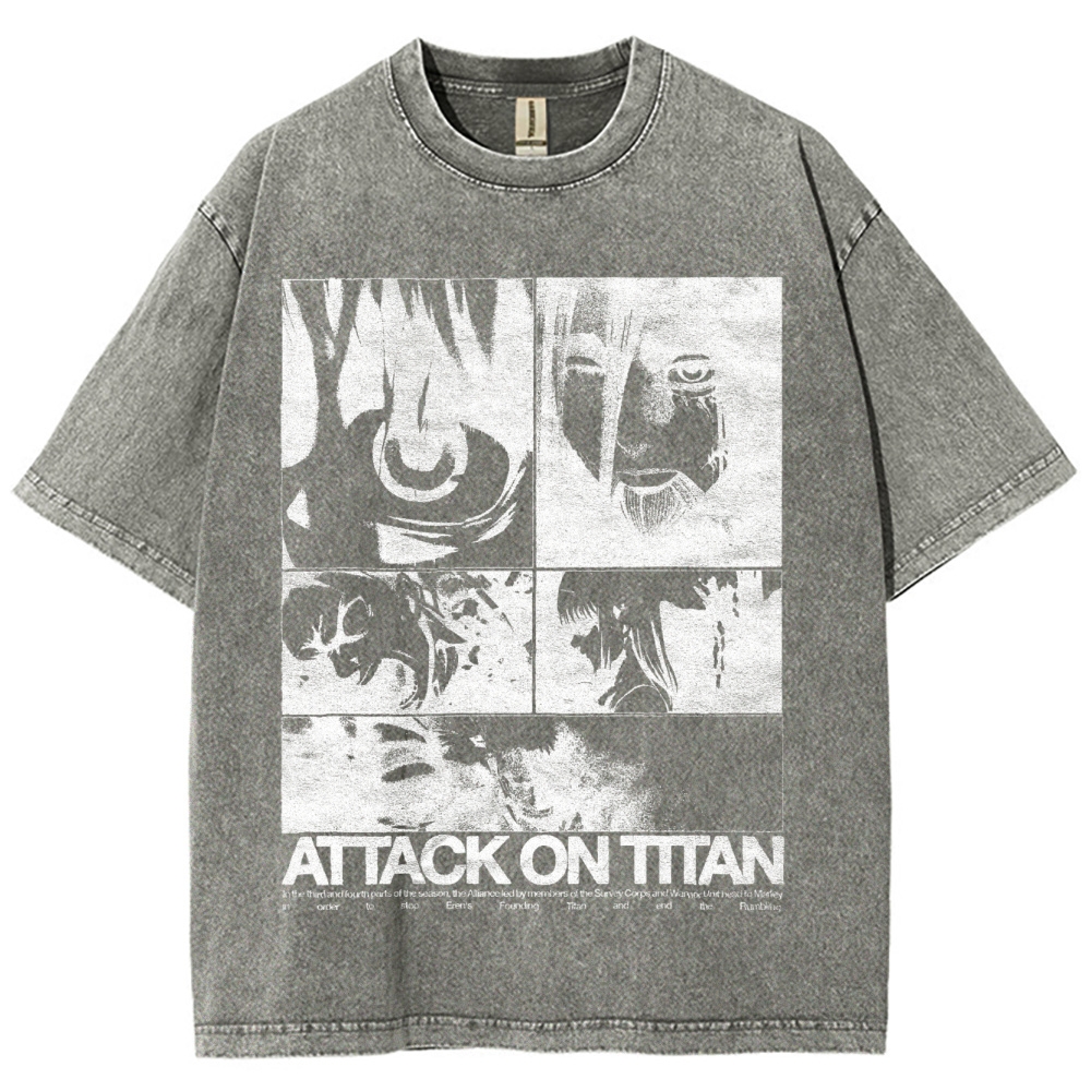 Attack On Titan Eren Yeager Vintage Washed Tee