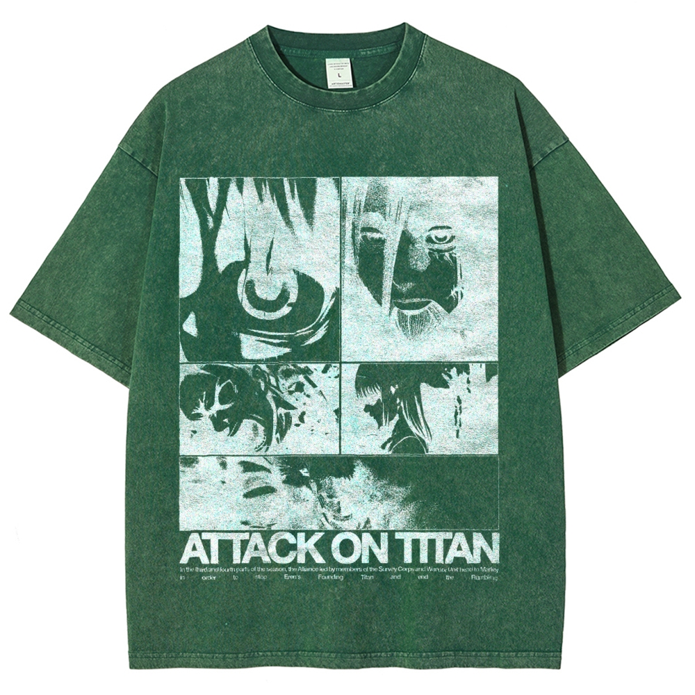 Attack On Titan Eren Yeager Vintage Washed Tee