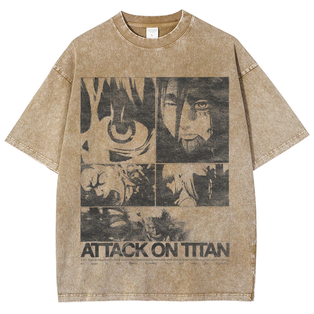 Attack On Titan Eren Yeager Vintage Washed Tee