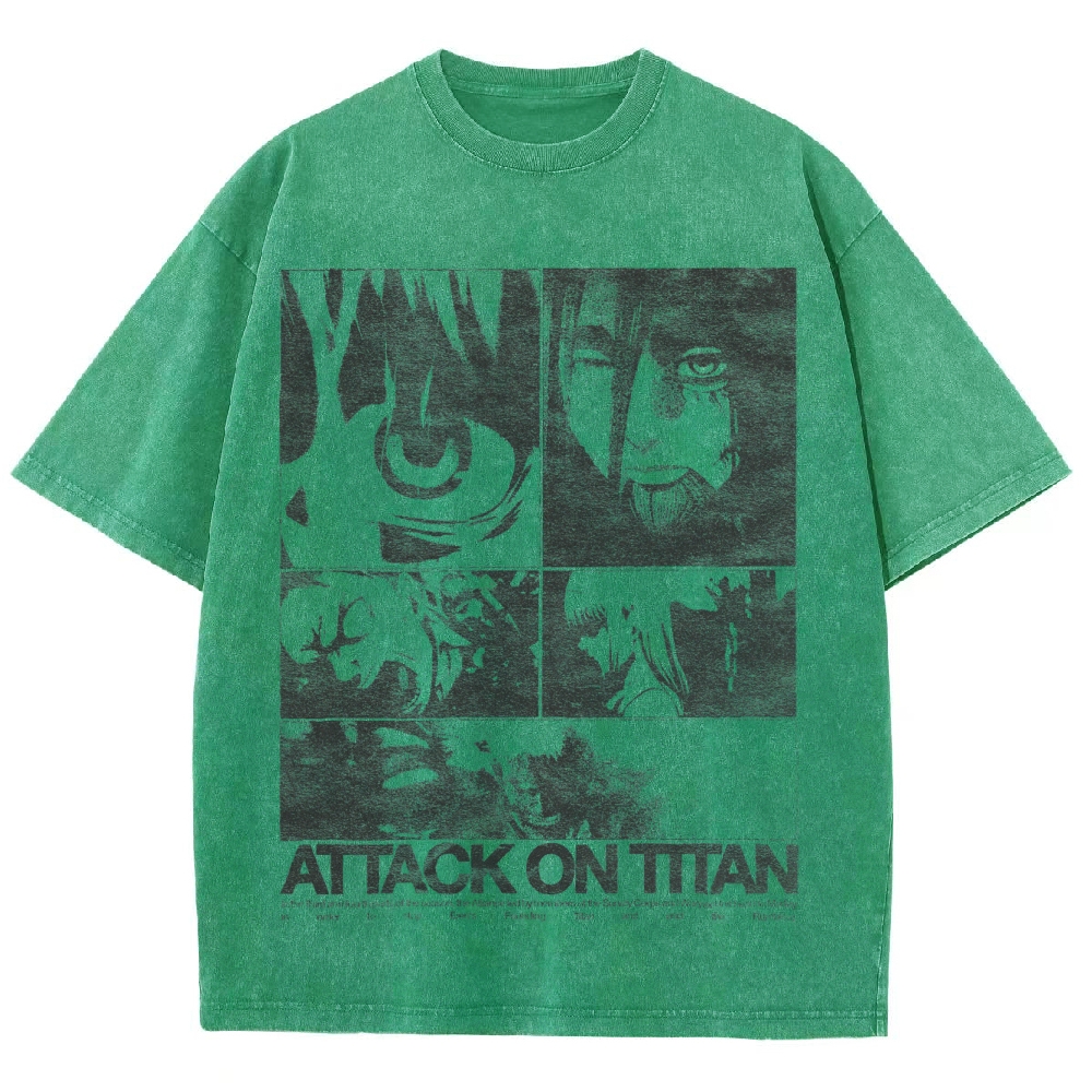 Attack On Titan Eren Yeager Vintage Washed Tee