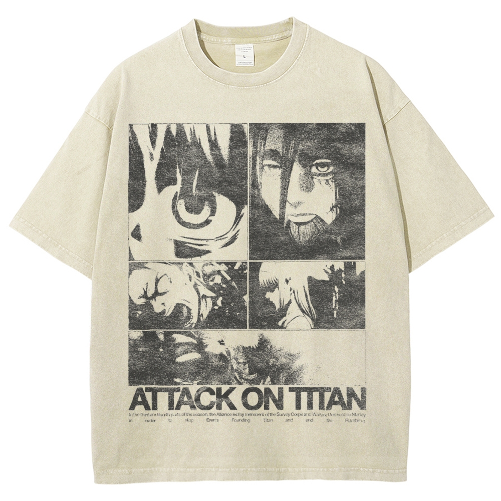 Attack On Titan Eren Yeager Vintage Washed Tee