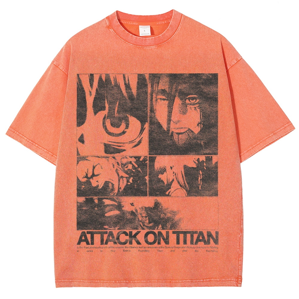 Attack On Titan Eren Yeager Vintage Washed Tee
