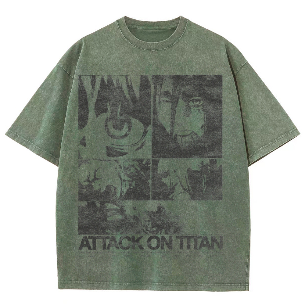 Attack On Titan Eren Yeager Vintage Washed Tee