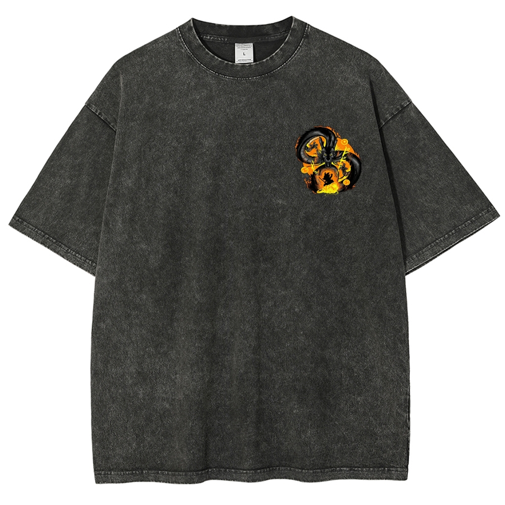 Dragon Ball Printed Men's Washed Tee