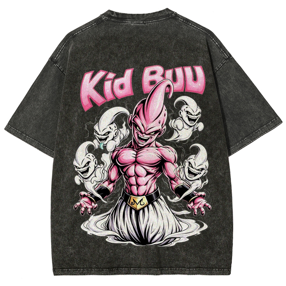 Dragon Ball Z Kid Buu Majin Mark Vintage Washed Oversized Tee