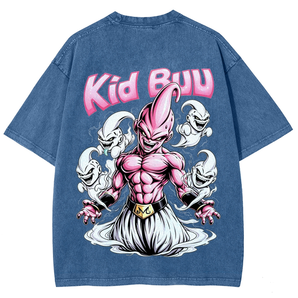 Dragon Ball Z Kid Buu Majin Mark Vintage Washed Oversized Tee