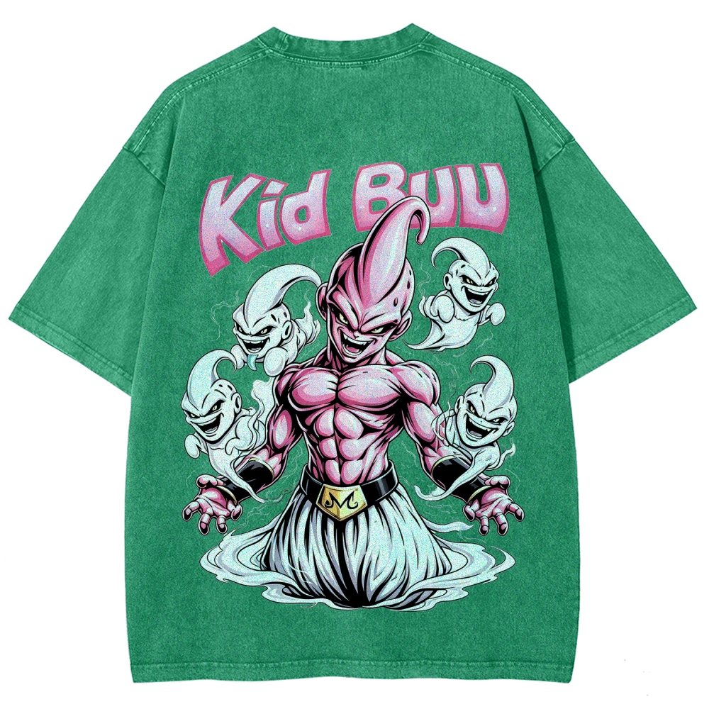 Dragon Ball Z Kid Buu Majin Mark Vintage Washed Oversized Tee