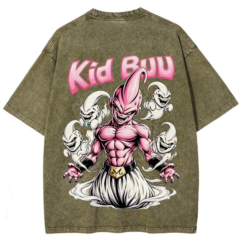 Dragon Ball Z Kid Buu Majin Mark Vintage Washed Oversized Tee