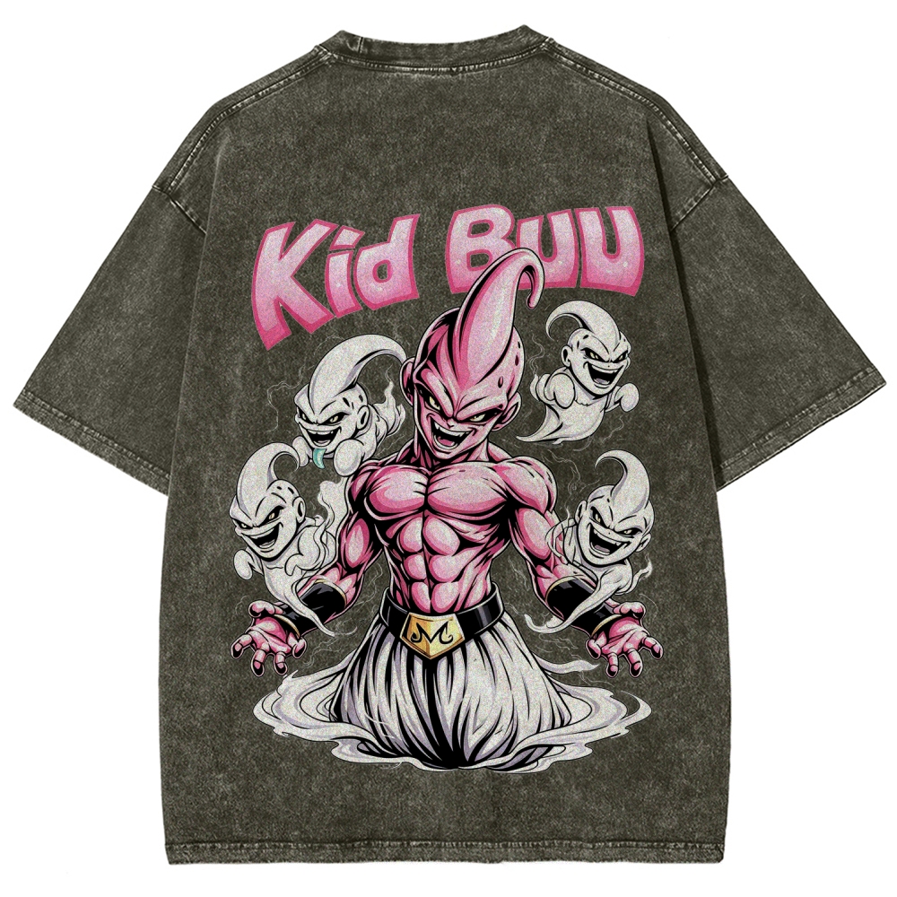Dragon Ball Z Kid Buu Majin Mark Vintage Washed Oversized Tee