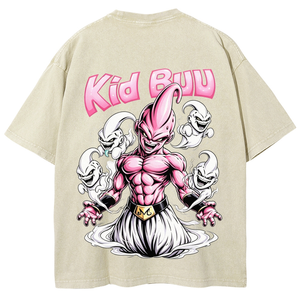 Dragon Ball Z Kid Buu Majin Mark Vintage Washed Oversized Tee
