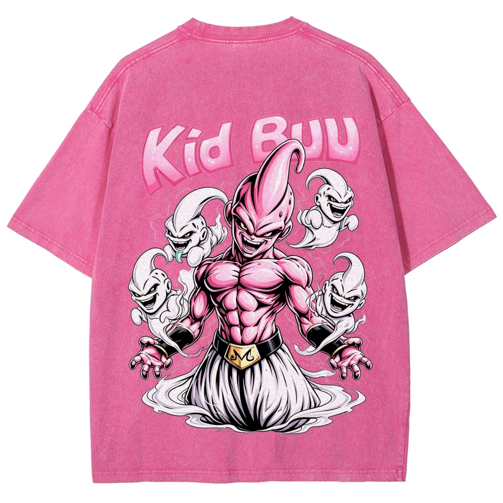 Dragon Ball Z Kid Buu Majin Mark Vintage Washed Oversized Tee