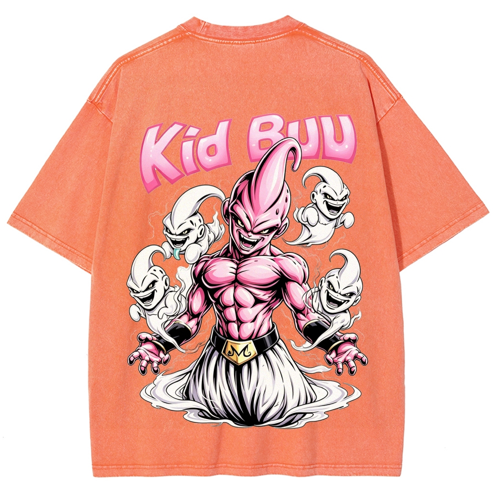 Dragon Ball Z Kid Buu Majin Mark Vintage Washed Oversized Tee