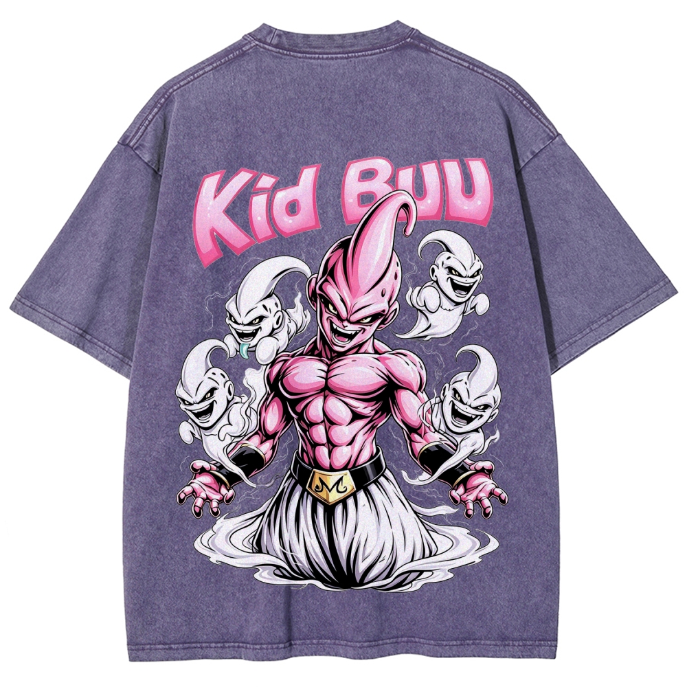 Dragon Ball Z Kid Buu Majin Mark Vintage Washed Oversized Tee
