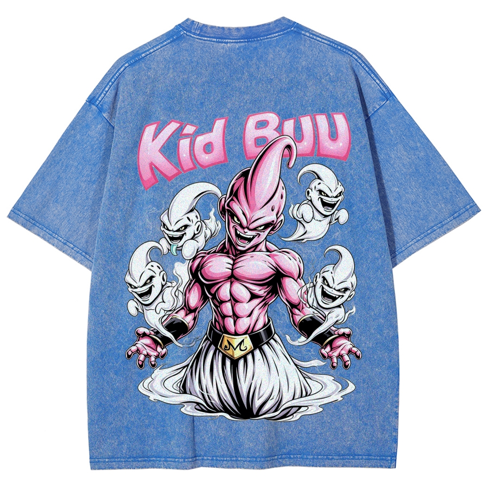 Dragon Ball Z Kid Buu Majin Mark Vintage Washed Oversized Tee