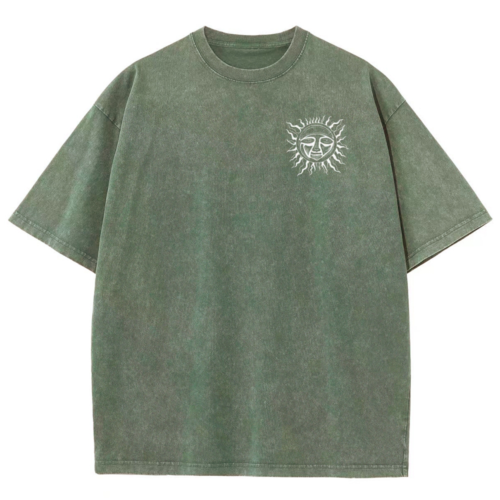  40oz Sun Skull Double Sided Acid Wash Tee