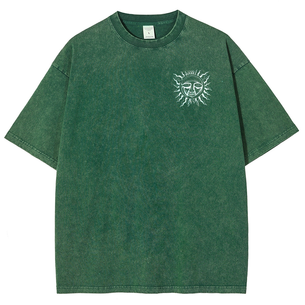  40oz Sun Skull Double Sided Acid Wash Tee