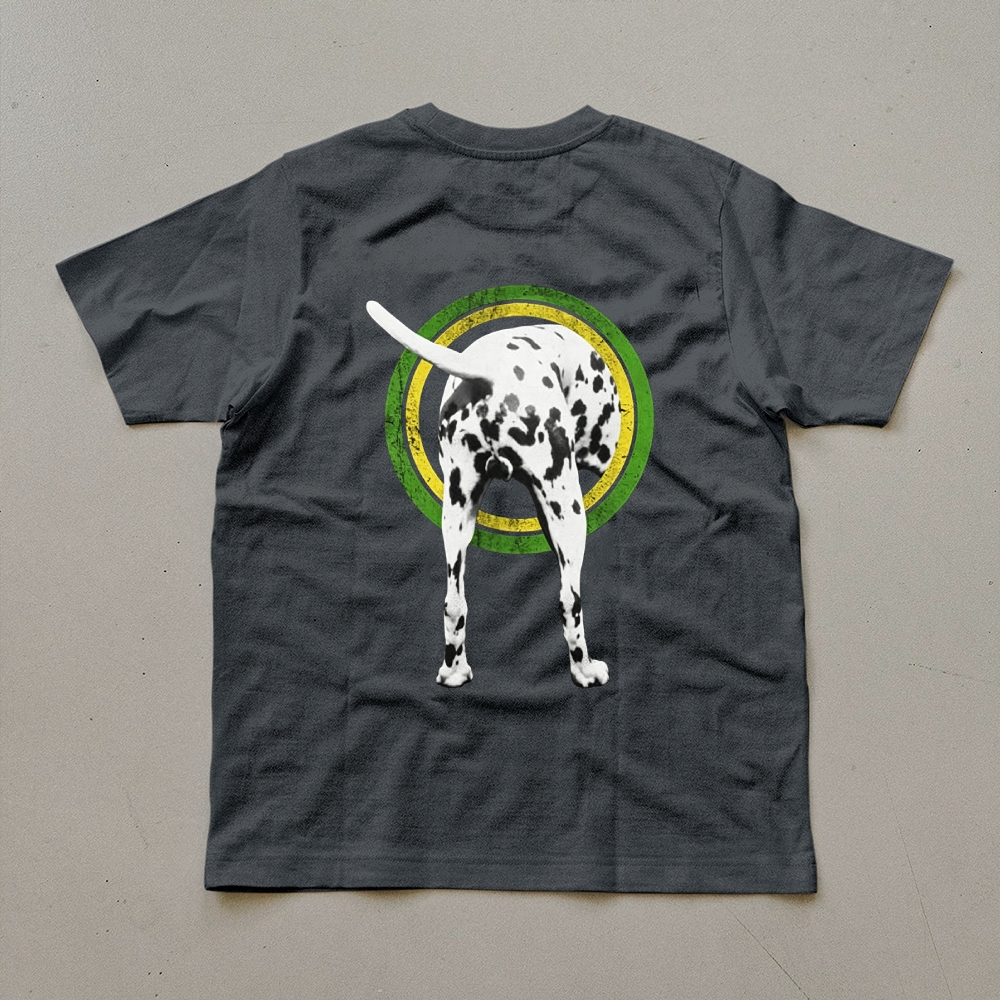 Funny Front Back Dalmatian Graphic Oversized Tee