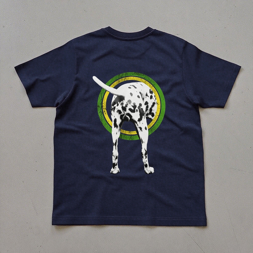 Funny Front Back Dalmatian Graphic Oversized Tee